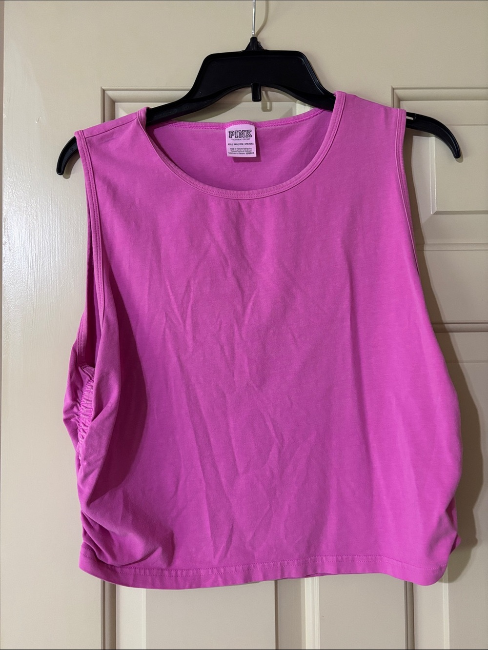 PINK Victoria's Secret Cropped Muscle Tank in Bright Pink